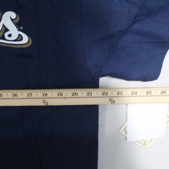 Majestic Milwuakee Brewers Men Blue Tee Shirt Uecker 9 Size Large - Picture 7 of 11